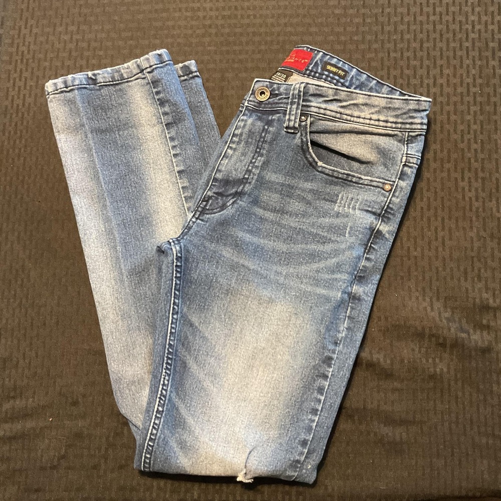 Truth Substance Jeans Mens 30x29‎ Light Wash Blue Skinny Fit Distressed Stretch